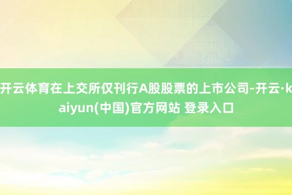 开云体育在上交所仅刊行A股股票的上市公司-开云·kaiyun(中国)官方网站 登录入口